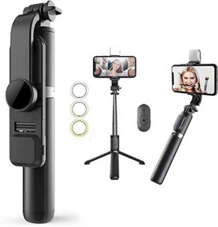 Q07 Bluetooth Selfie Stick with Light and Bluetooth Remote Control